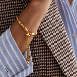 18ct Gold Plated Twist Toggle Bracelet New Glance