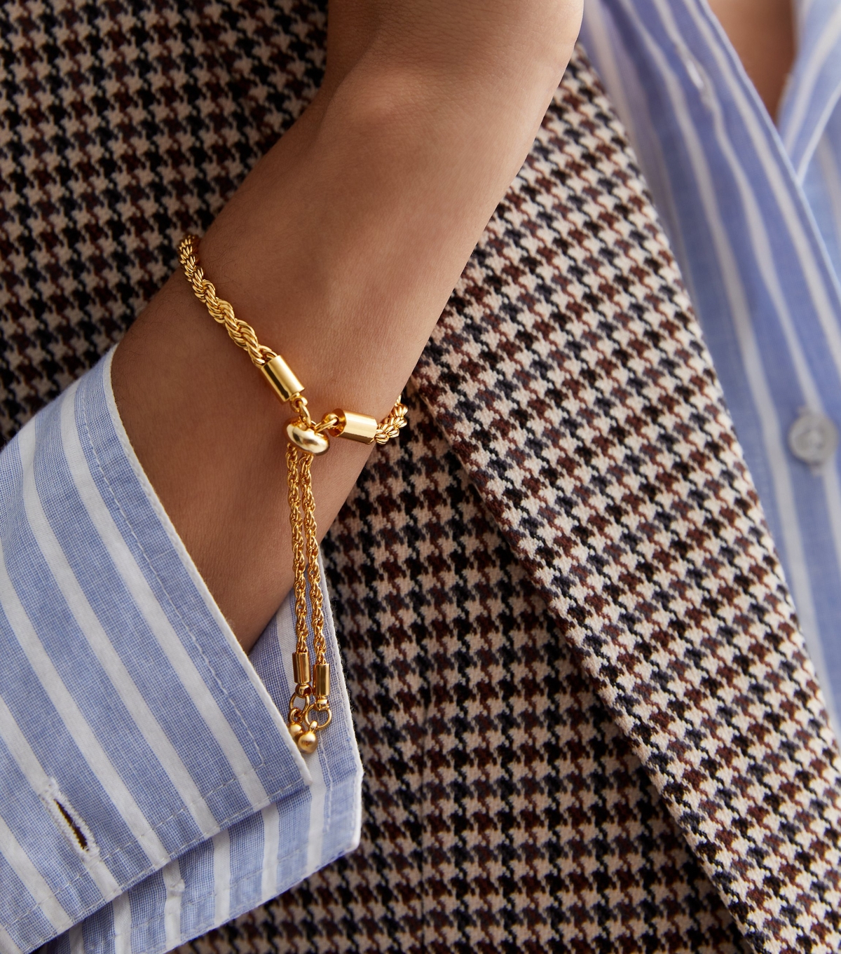 18ct Gold Plated Twist Toggle Bracelet New Glance