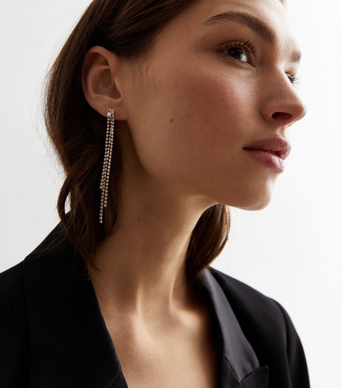 Gold Diamanté Tassel Earrings New Glance