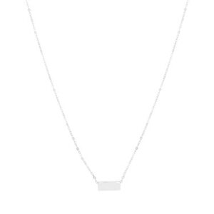 Argento Silver Rectangle Bar Necklace – 45cm