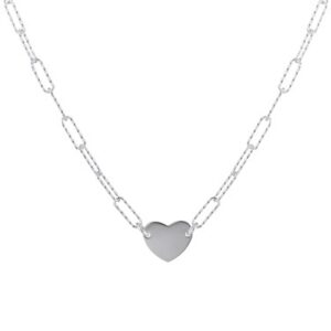 Argento Recycled Silver Heart Chain Necklace – 44cm