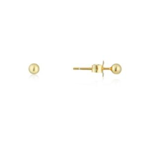 Argento Gold 3mm Ball Stud Earrings – Gold
