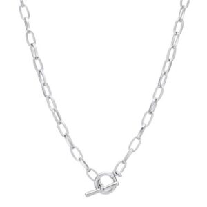 August Woods Silver Chain T-Bar Necklace – Silver