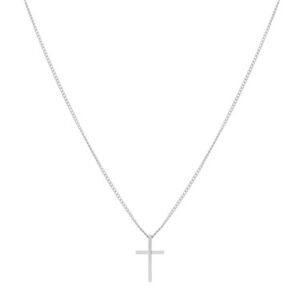 Over & Over Silver Steel Cross Necklace – Gold