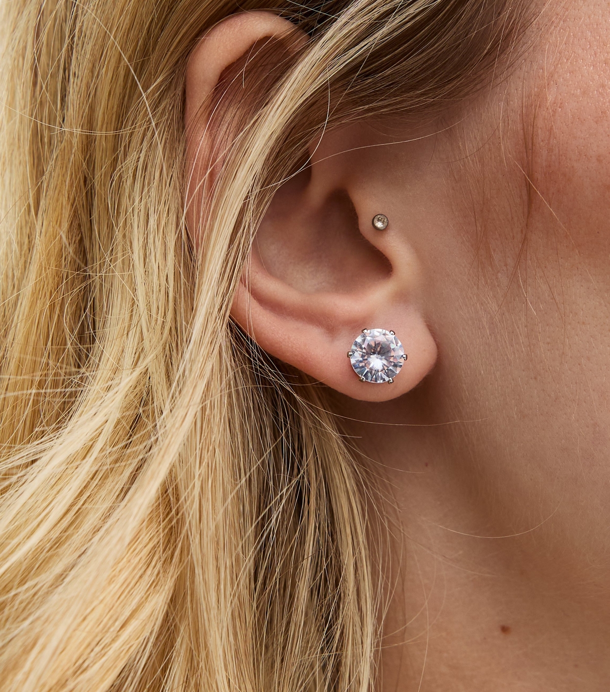 Silver Cubic Zirconia Stud Earrings New Glance
