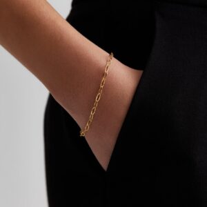 18ct Gold Plated Textured Chain Bracelet New Glance