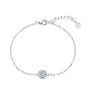 Argento Silver March Birthstone Halo Bracelet – Silver