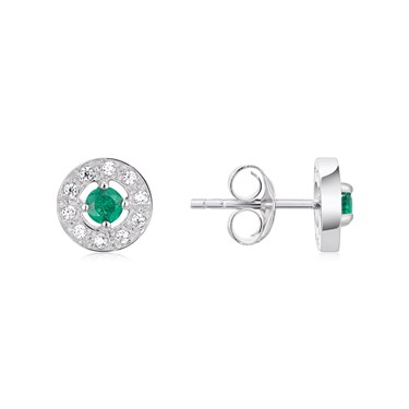 Argento Silver Might Birthstone Halo Earrings - Silver