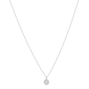 Argento Silver April Birthstone Halo Necklace – Silver