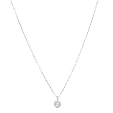Argento Silver June Birthstone Halo Necklace - Silver