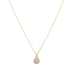 August Woods Gold Crystal Halo Circle Necklace – 41cm