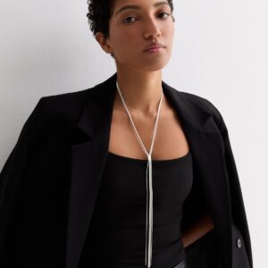 Silver Slinky Long Tassel Pendant Necklace New Look