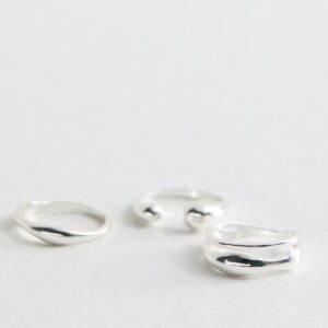 4 Pack of Silver Tone Chunky Stacking Rings New Look