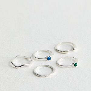 Silver Tone 5 Pack of Stacking Rings New Glance
