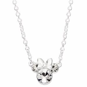 Disney Silver Crystal Minnie Mouse Necklace – Silver