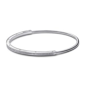 Pandora Silver Signature I-D Pavé Bangle – 21cm