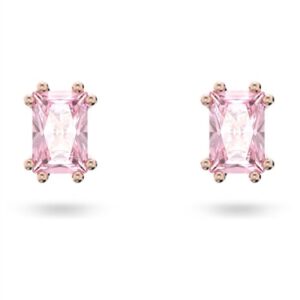 Swarovski Stilla Rose Gold + Pink Stud Earrings