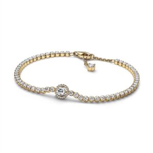 Pandora Gold Glowing Halo Tennis Bracelet – 18cm