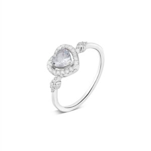 Argento Silver Crystal Center Solitaire Ring – 48