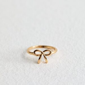Gold Tone Bow Ring New Glance