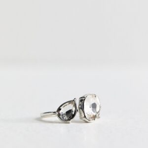 Silver Tone Diamanté Ring New Glance