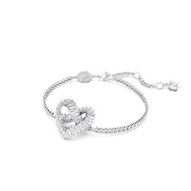 Swarovski Matrix Silver Heart Bracelet - 20cm