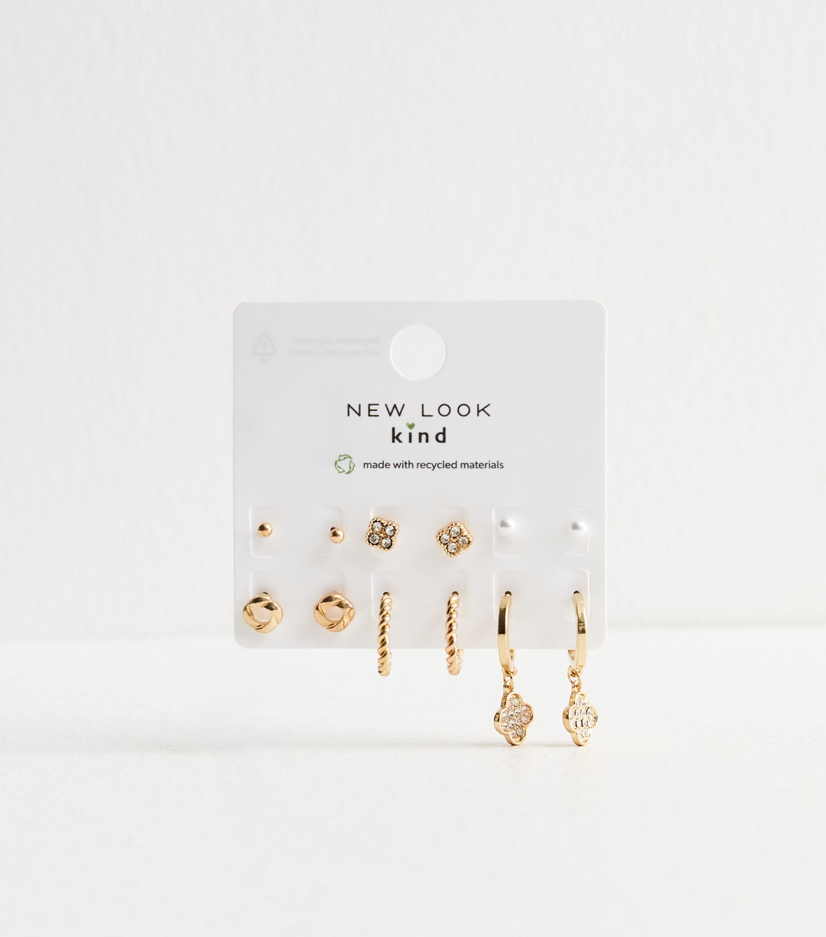 Pack Of 6 Blended Designs Gold Tone Earrings New Glance