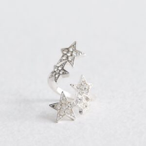 Silver Tone Celebrity Diamanté Wraparound Ring New Glance