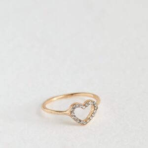 Gold Tone Open Middle Diamanté Ring New Glance