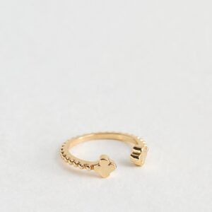 Gold Tone Flower Open Band Ring New Glance