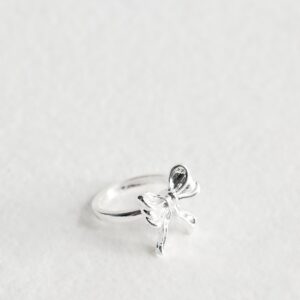 Silver Tone Bow Ring New Glance