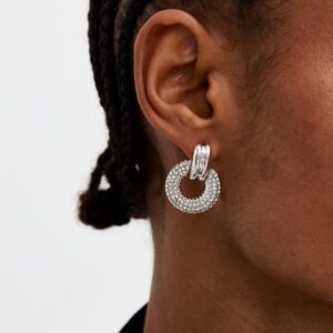 Silver Tone Crystal Drop Earrings New Glance