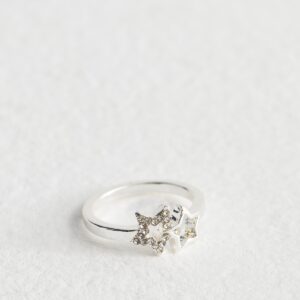 Silver Tone Diamanté Superstar Ring New Glance