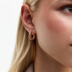 Gold Tone Twisted Hoop Earrings New Glance