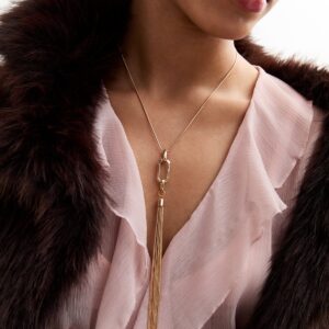 Gold Tone Tassel Necklace New Glance