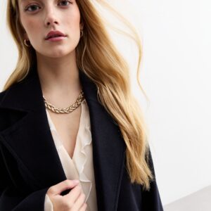 Gold Tone Plaited Observation Necklace New Glance