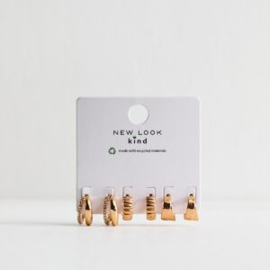 Pack Of three Gold Tone Earrings New Glance