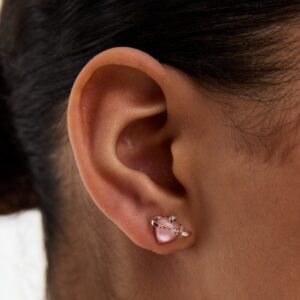 Rose Gold Heart Stud Earrings New Look