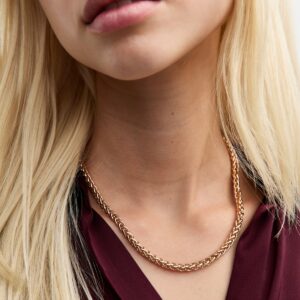 Gold Tone Rope Chain Necklace New Look