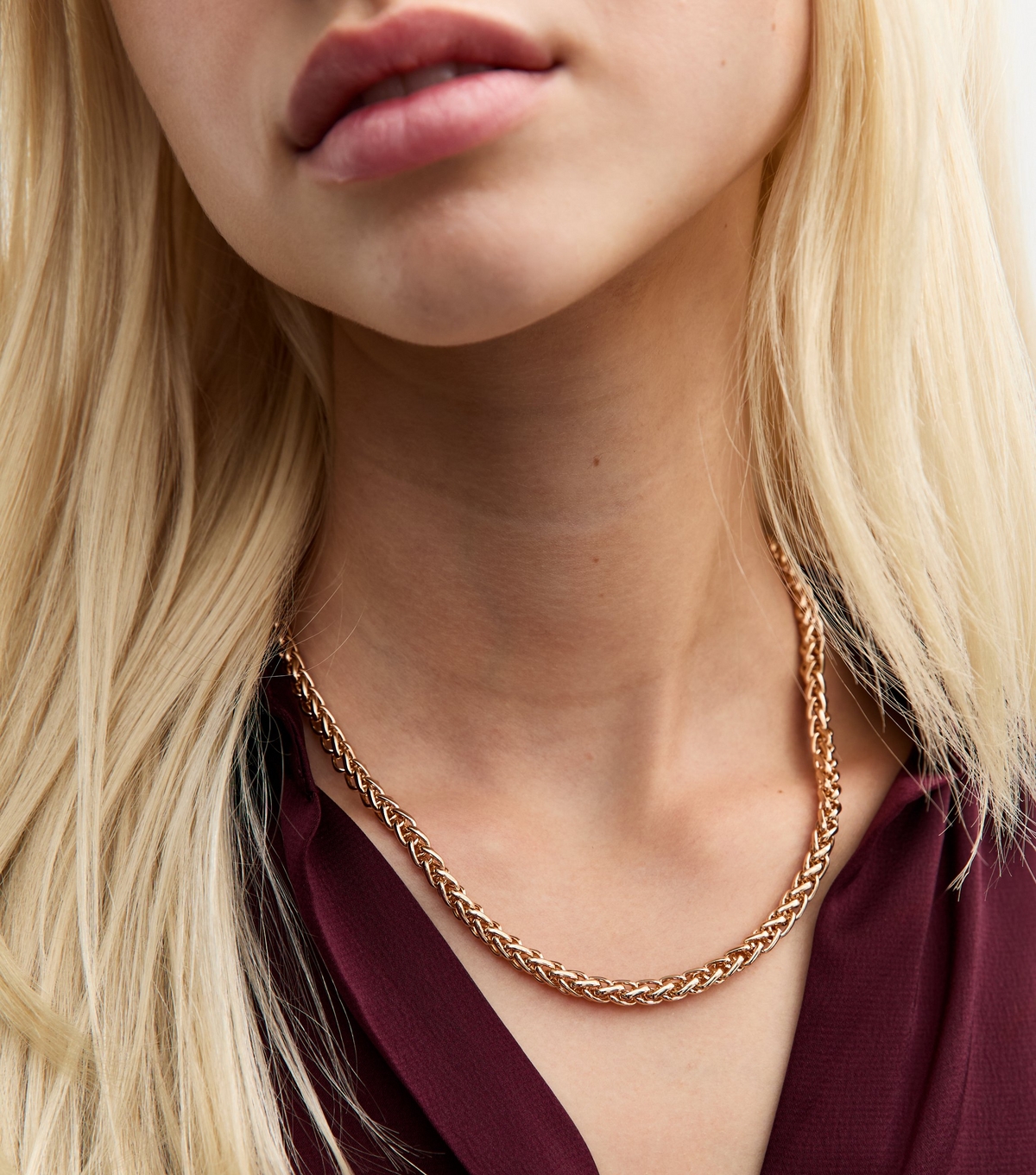 Gold Tone Rope Chain Necklace New Look