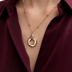 Gold Tone Ball Chain Pendant Necklace New Glance