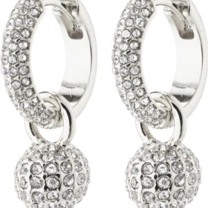 Pilgrim Silver Chunky Disco Ball Hoop Earrings – Silver
