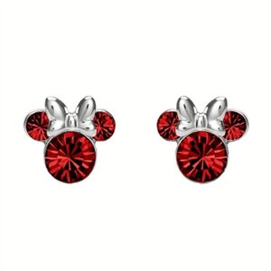 Disney Silver Minnie Mouse Birthstone Earrings – July