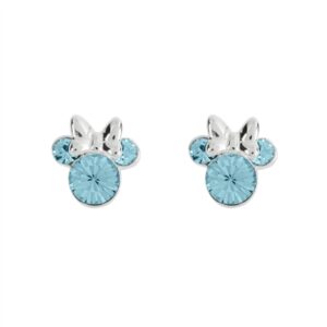 Disney Silver Minnie Mouse Birthstone Earrings – March