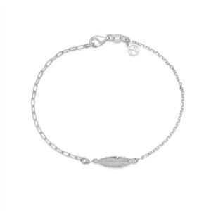 Argento Recycled Silver Feather Bracelet – 19cm