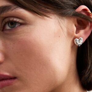 Silver Diamanté Center Stud Earrings New Glance