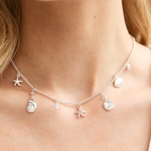 Silver Tone Shell Appeal Necklace New Glance