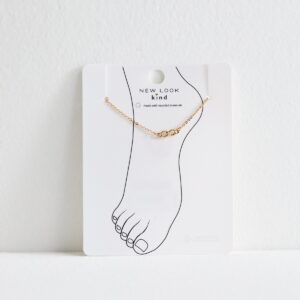 Gold Tone Diamanté Infinity Anklet New Glance