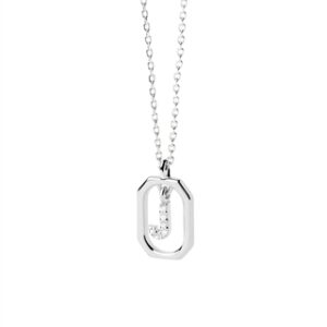 PDPAOLA Silver Mini Letter Necklace – Letter J