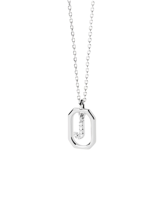 PDPAOLA Silver Mini Letter Necklace - Letter J